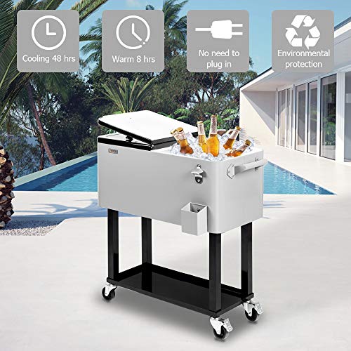80 Quart Rolling Ice Chest