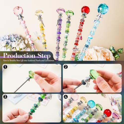16in Extra Long Beaded Garden Stakes kit (Multiple Colors)