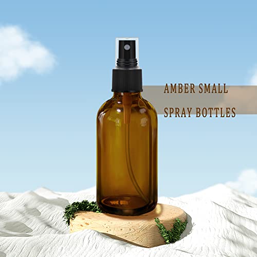 Amber Glass Spray Bottles 4 oz (4 Count)