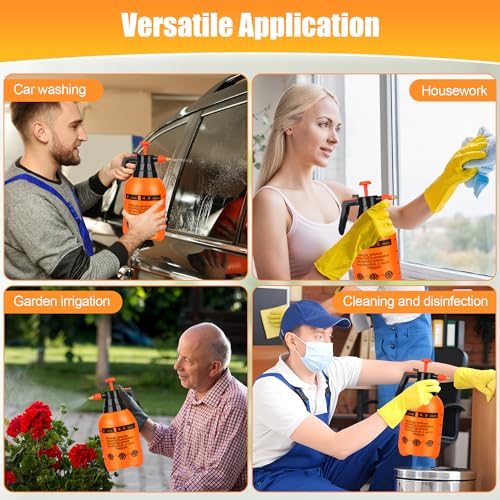 3 Pcs 1 2 Gallon Plastic Handheld Pump Sprayer (3 Count (1/2 Gallon))
