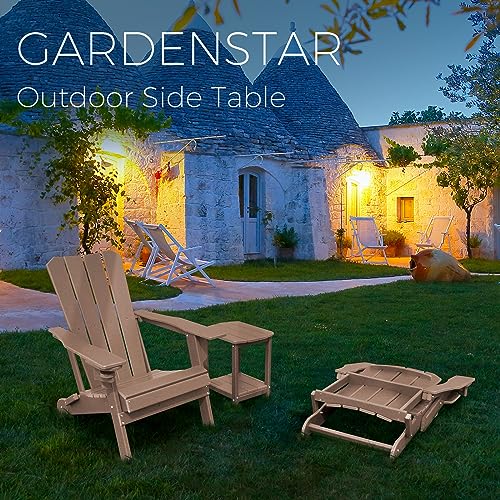 Adirondack Square Outdoor Side Table (Teak / a:Oval 2-Tier)