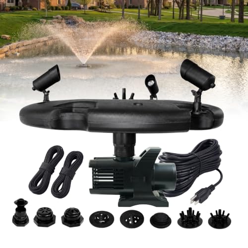 1.75 HP Floating Fountain & Aerator for Ponds and Lakes with 200 ft Cord