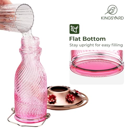 24 Oz Glass Hummingbird Feeder for Outdoors