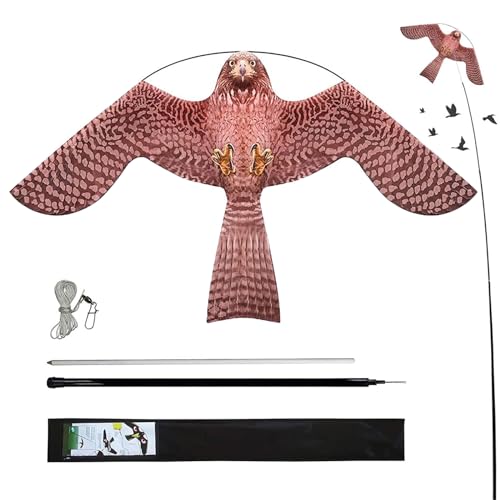 Bird Scarer Kite with 19ft Pole Bird Hawk Flying Kite