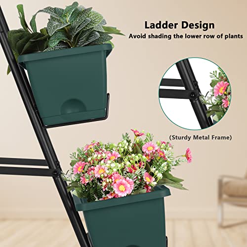 Raised Garden Bed 4 Tier Vertical Garden Planters Indoor Outdoor Raised Planter Box with Legs Elevated Herb Garden Planter for Flowers Vegetables Plants