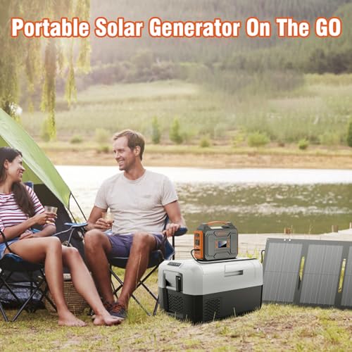 Portable Solar Generator 300W Portable Power Station with 60W Solar Panel