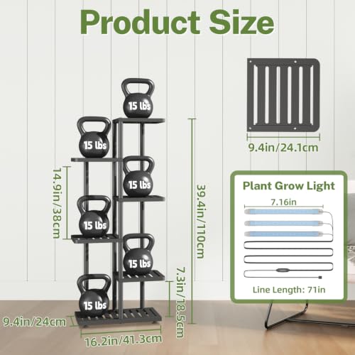 Plant Stand with Grow Light Indoor Outdoor