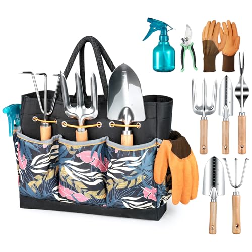 9 Piece Gardening Tools Set with Fashion Handbag