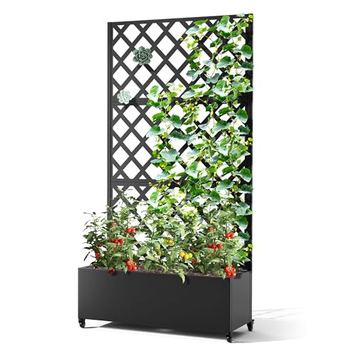 Metal Planter Box with Trellis