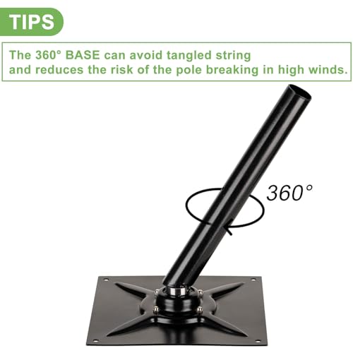 Bird Scarer Kite Rotating Base for Hawk Kite with 13ft Pole