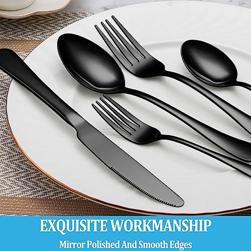 16 Piece Black Dinner Forks Set (16 Count)