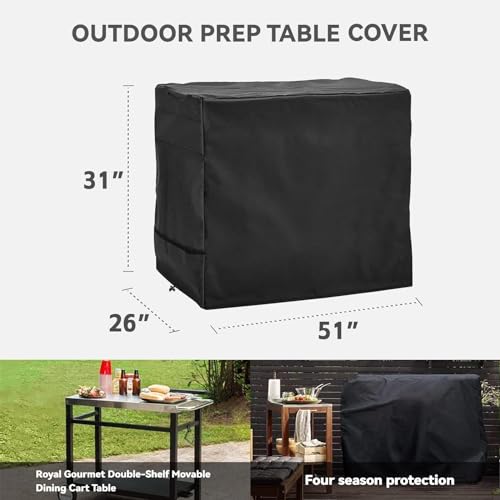 Pizza Oven Table Cover for Pizza Oven Cart Table Black ﻿