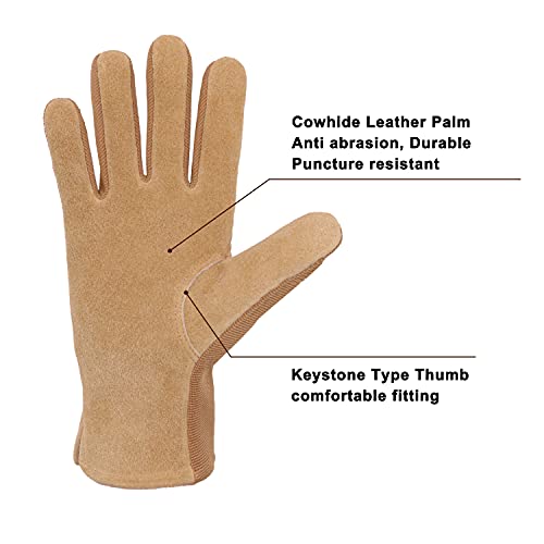 HLDD Womens Leather Work Gloves (2 Count)
