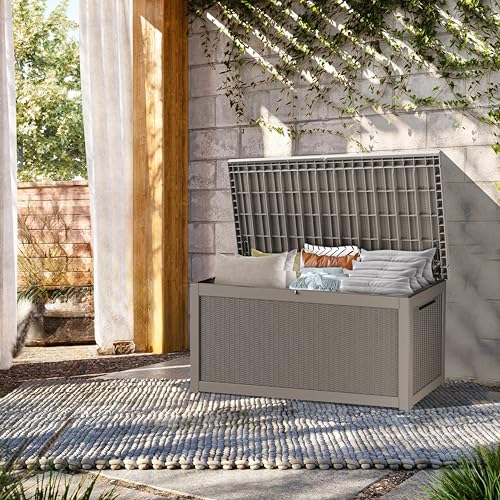 320 Gallon Outdoor Storage Box Waterproof (Coffee / 320 GAL)