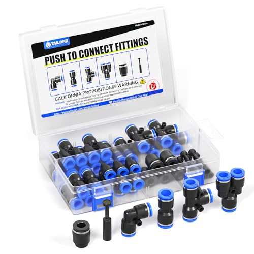 1 2 Inch od Push to Connect Fittings Pneumatic Fittings Kit 5 Spliters+5 Elbows+5 tee+5 Straight+5 PPF+5 PP