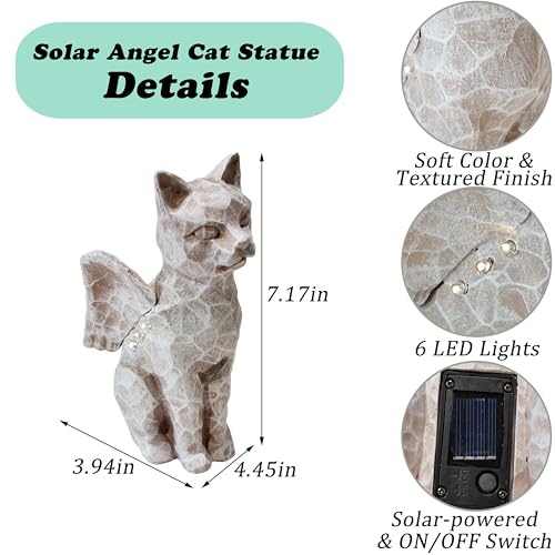 Solar Angel Cat with LED Lights (Cat With Wings / 1-piece)