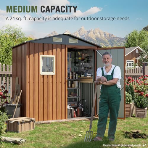 6x4 Ft Outdoor Storage Shed with Floor (6x4 FT/Base)
