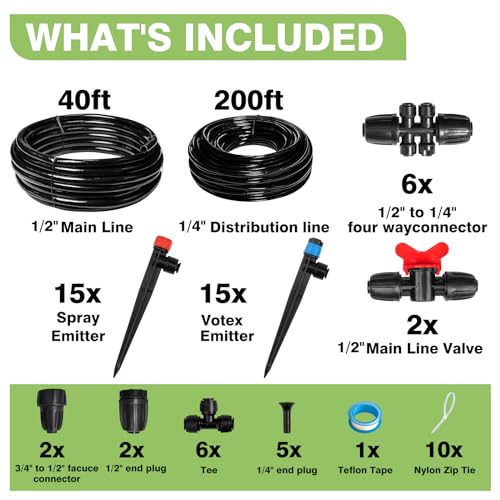 240FT Drip Irrigation System Kit New Quick