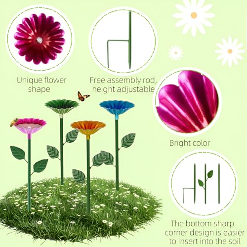 4 Pack Bee Watering Station Butterfly Water Feeder Cup with Flower Design Bee Bath Bowl Bird Bee Watering Cups for Outdoor Yard Garden Decor (4 Count)