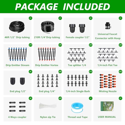 256FT Automatic Drip Irrigation System Kit