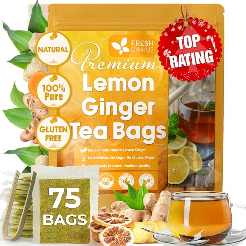 Premium 75 Lemon Ginger Tea Bags (75 Tea Bags)