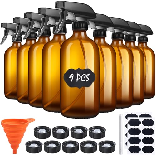 9 Pack Glass Spray Bottle 16oz (9 Count)