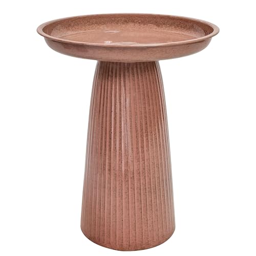 Sunnydaze Gleeful Garden 23" Tall Metal Modern Bird Bath for Outside