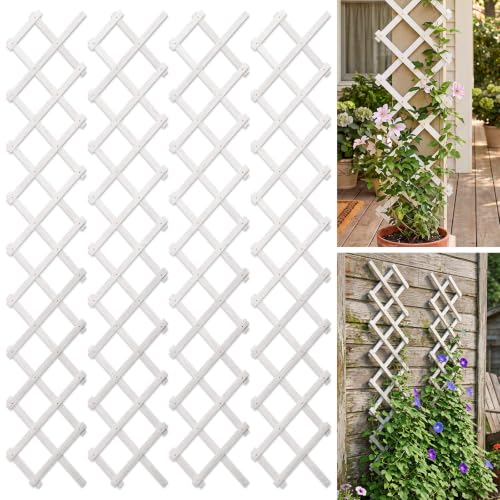 4Pcs Expandable Garden Trellis (White / 13"x68"x4PC)