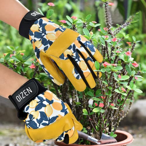Cowhide Leather Thorn Proof & Puncture Resistant Gardening Gloves for Women and Men