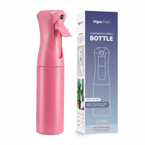 Continuous Mist Pink Spray Bottle 300ml Fine Mist for Hair (Pink - 10oz)
