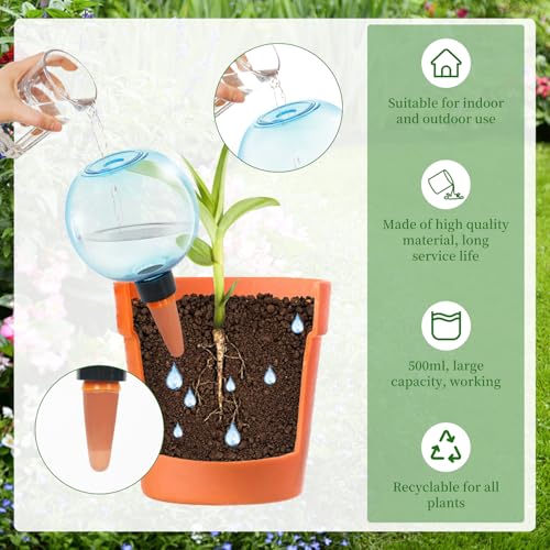 3pcs Large Plant Self Watering Globes (3pack / Blue)