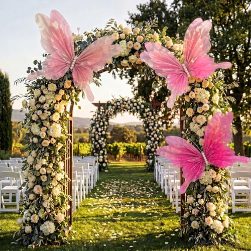 3 Pcs 19.7in Giant Butterfly Decoration for Wedding Reception (Butterfly / Pink, Peach Pink, Rose Red)