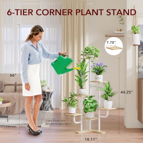 Corner Plant Stand with Grow Light