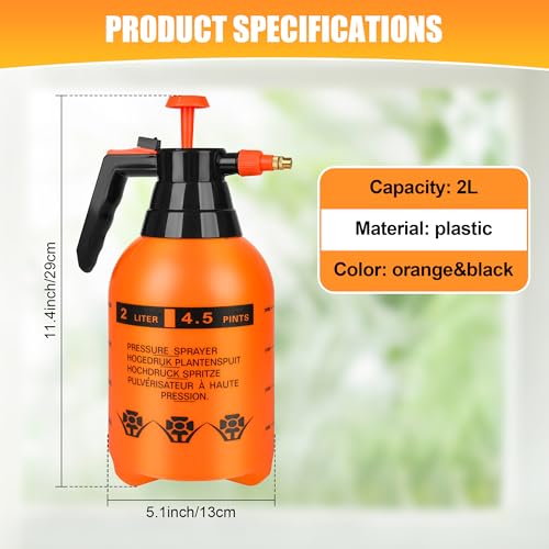 3 Pcs 1 2 Gallon Plastic Handheld Pump Sprayer (3 Count (1/2 Gallon))