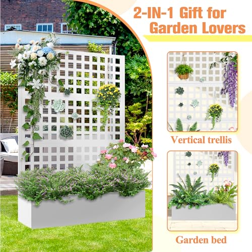 Metal Planter Box with Trellis