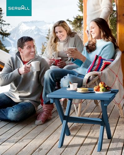 Small Folding Outdoor Side Table Set of 4 (Navy / Foldable 4-pack)