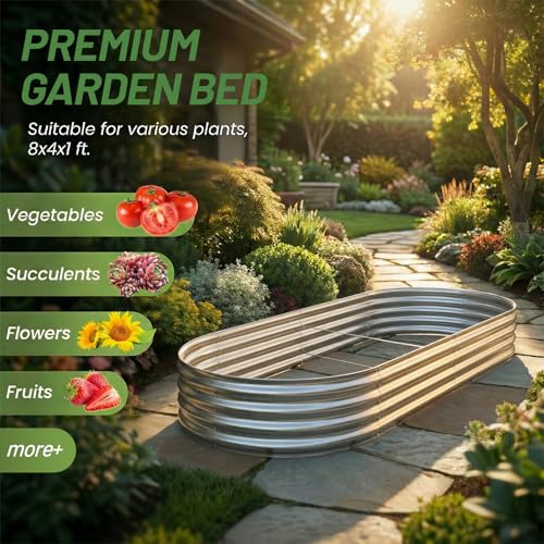 2pack 8×4×1ft Raised Garden Bed (2 Count)