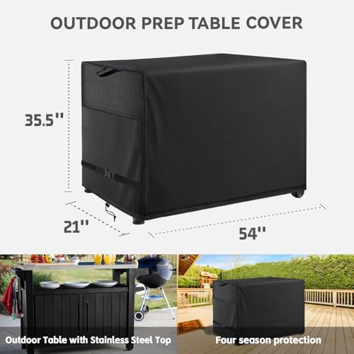 Outdoor Prep Table Cover for Outdoor Stainless Steel Table Black