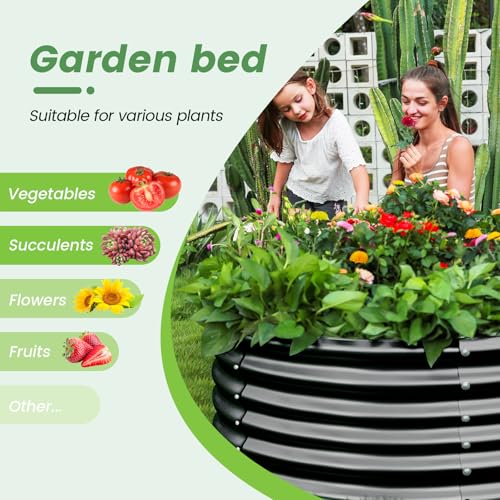 3×3×2ft Galvanized Raised Garden Bed Kit (Gray / 3×3×2ft)