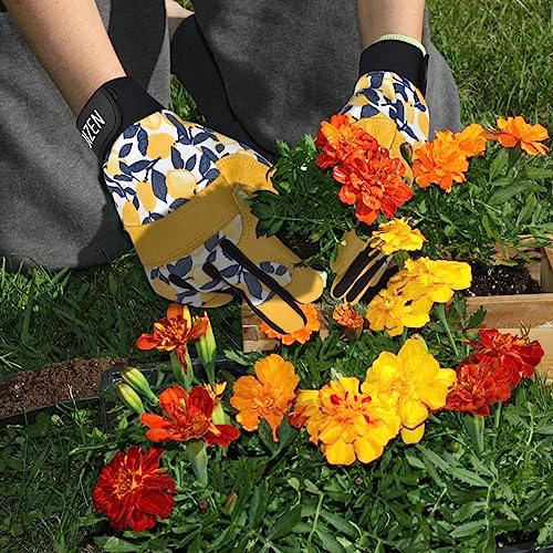Cowhide Leather Thorn Proof & Puncture Resistant Gardening Gloves for Women and Men