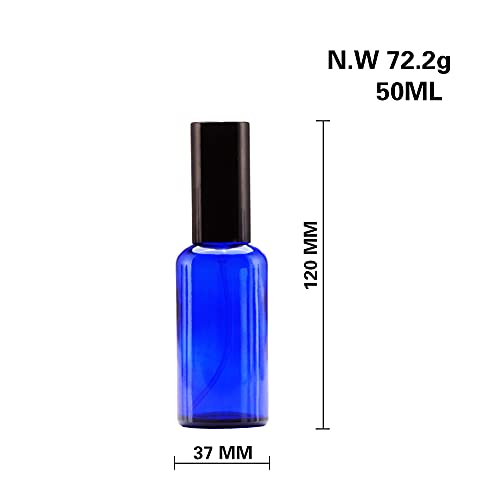 Blue Glass Spray Bottles 2oz (6 Count)