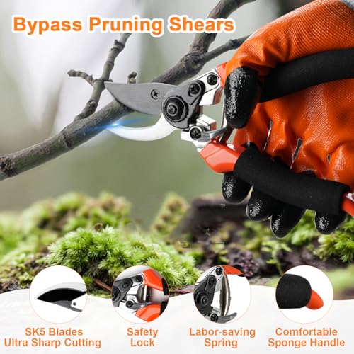 6Pcs Pruning Shears Set with Bypass Pruning Shears (6 Count)