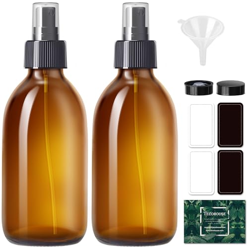 Amber Glass Spray Bottles 8.8 oz (2 Count)