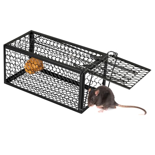 1 Pcs Rat Trap Live Animal Cage for Squirrel Chipmunk Mouse (Black)