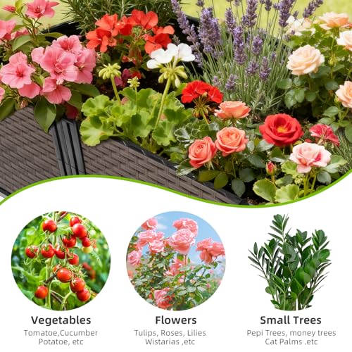 Large Raised Planter Box Outdoor Self Watering 94.4"x15.7"x14.2"