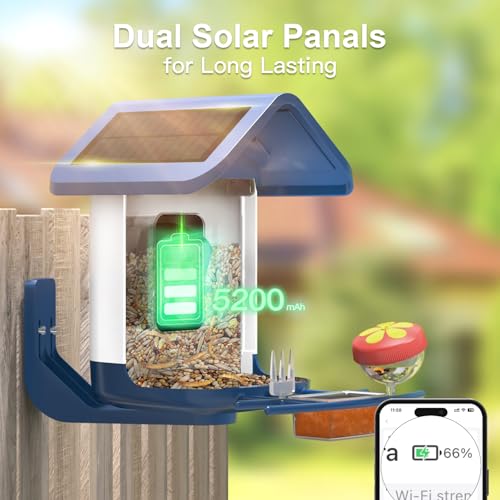 Smart Bird Feeder with Camera Solar Powered