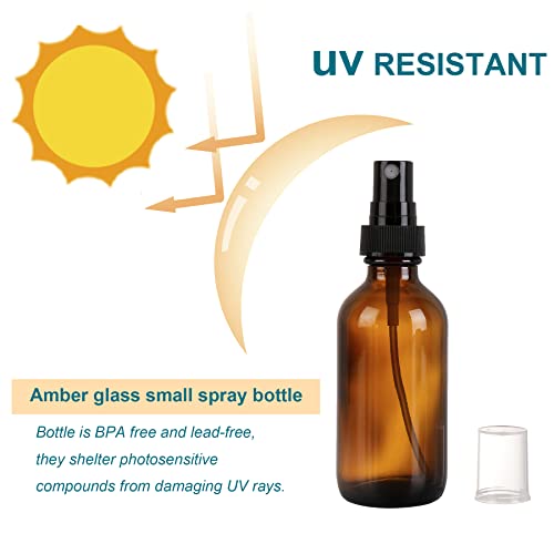 Amber Glass Small Spray Bottle 2 oz 48 Packs (48 Count)