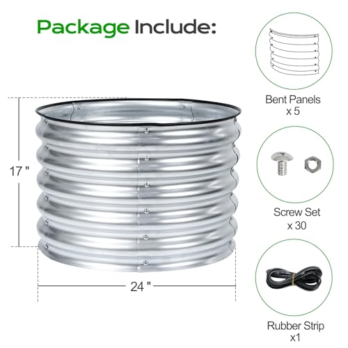 2 Pack 17" Tall 24" Metal Raised Garden Bed (2 Count)