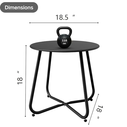 Black Patio Side Table