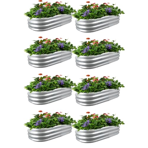 4x2x1ft Galvanized Raised Garden Bed Outdoor